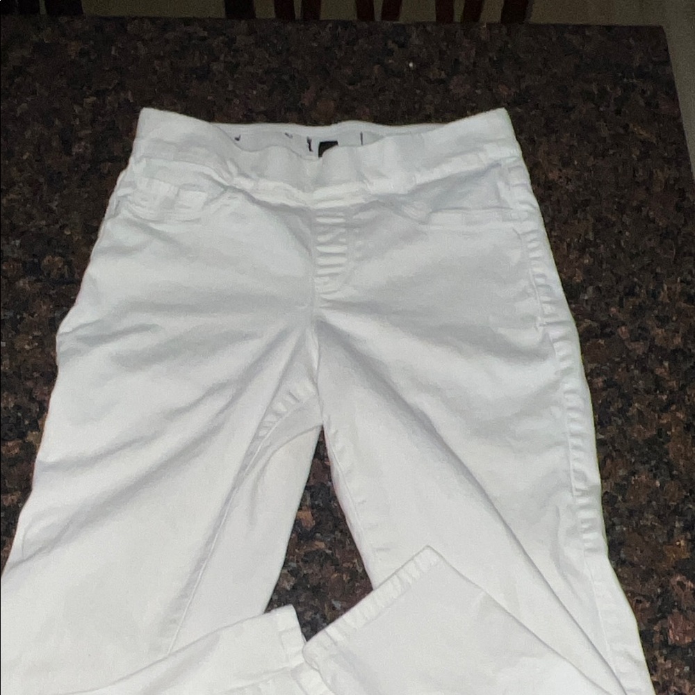 White Casual Cotton Pants